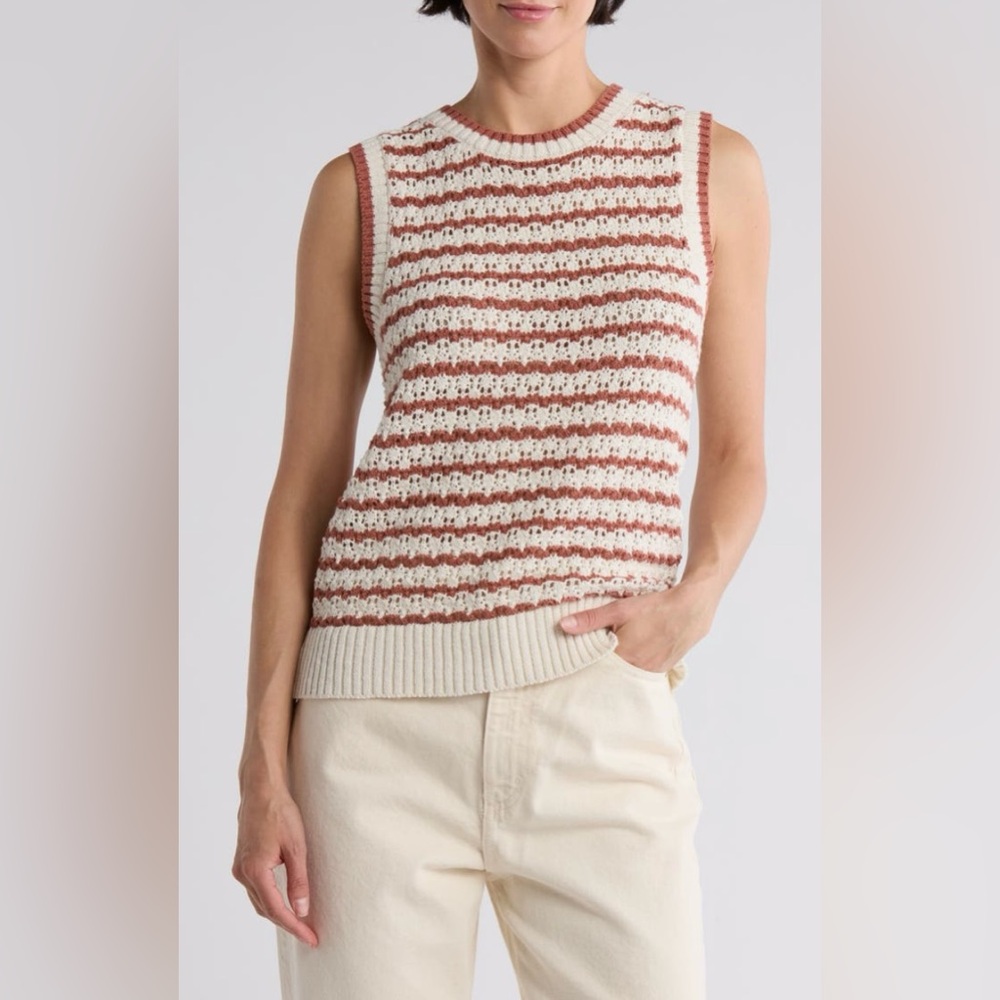 Sanctuary/Striped Sleeveless Knit Sweater/Size Large
